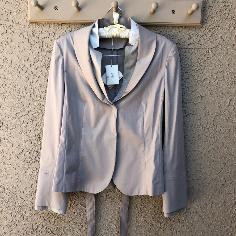 NWT Brunello Cucinelli Tie Waist Blazer Size 42